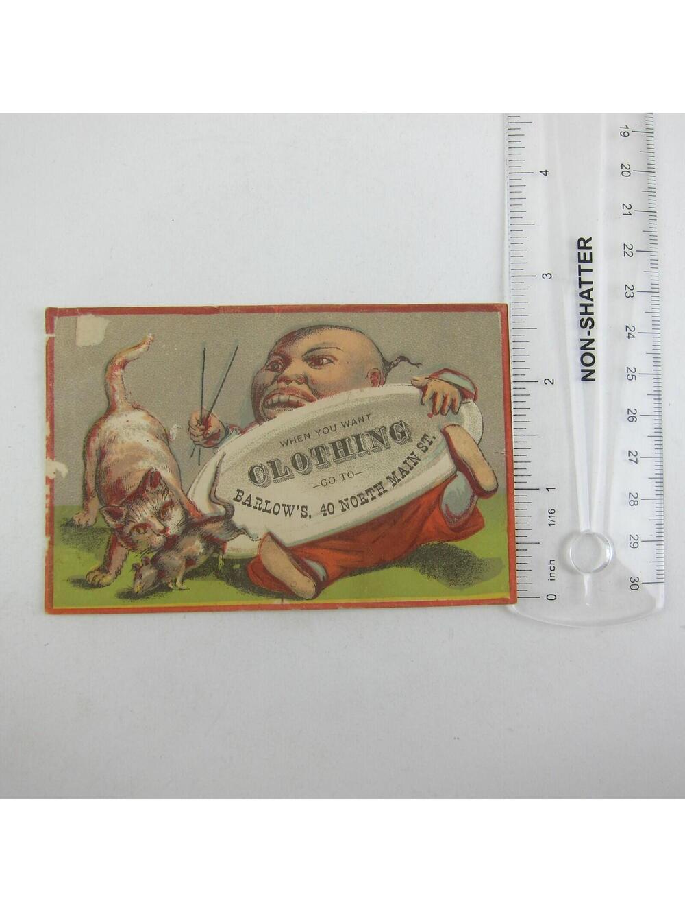 Victorian Trade Card Star Braid Thread Cord Circus Clown Balance on Nose Antique - Picture 3 of 13